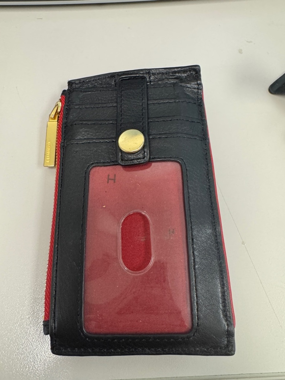 Hammitt 210 West Card Case Wallet in Black with Red Zip - Picture 5 of 7